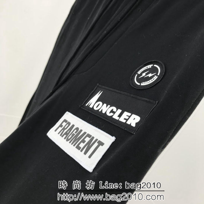 MONCLER蒙口X Fragment18SS蒙口藤原浩閃電限定款 雙LOGO毛巾布刺繡 Backstag男款衛褲 ydi1283